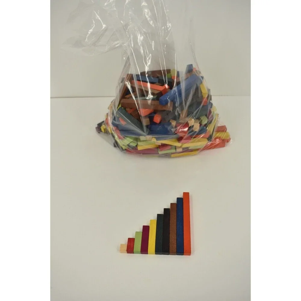 Vintage Wooden Cuisenaire Rods Math Manipulatives Bulk Lot 1 LB Montessori